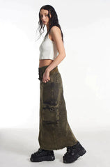 ENYO DENIM MAXI SKIRT - EXCLUSIVE Skirts from THE RAGGED PRIEST - Just €59.50! SHOP NOW AT IAMINHATELOVE BOTH IN STORE FOR CYPRUS AND ONLINE WORLDWIDE @ IAMINHATELOVE.COM