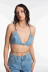 GWEN DENIM BRALETTE - EXCLUSIVE Tops from THE RAGGED PRIEST - Just $57.00! SHOP NOW AT IAMINHATELOVE BOTH IN STORE FOR CYPRUS AND ONLINE WORLDWIDE