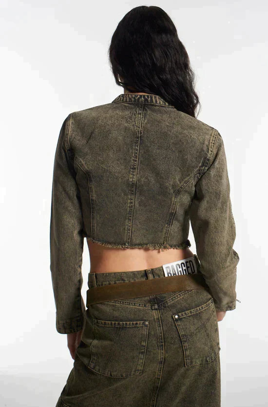 HARLEY DISTRESSED DENIM BIKER JACKET - EXCLUSIVE Coats & Jackets from THE RAGGED PRIEST - Just $66.00! SHOP NOW AT IAMINHATELOVE BOTH IN STORE FOR CYPRUS AND ONLINE WORLDWIDE