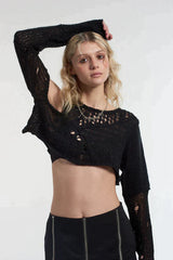 EXCLUSIVE - SUPER CROPPED SHREDDED KNIT - EXCLUSIVE Knitwear from THE RAGGED PRIEST - Just $62.00! SHOP NOW AT IAMINHATELOVE BOTH IN STORE FOR CYPRUS AND ONLINE WORLDWIDE