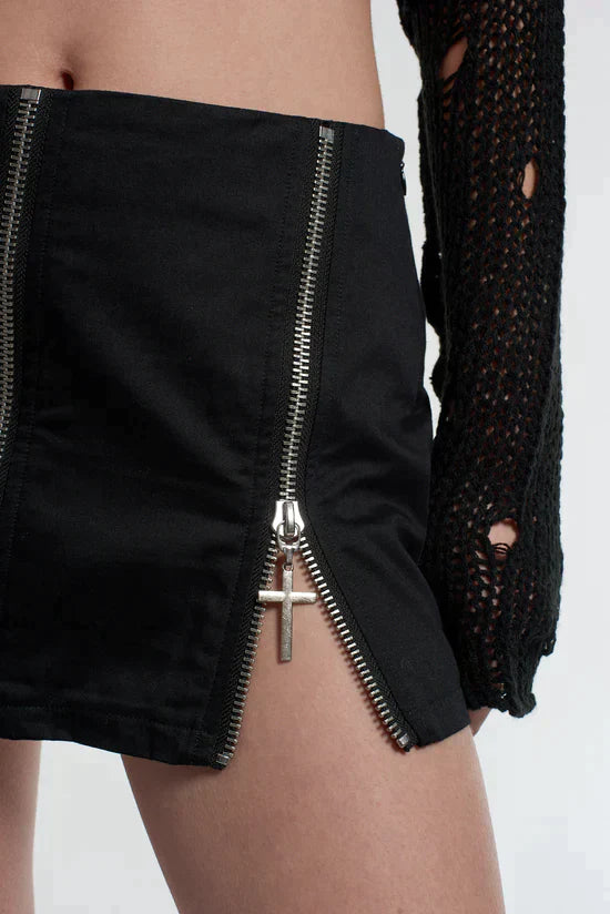 EXCLUSIVE - CHARMED CROSSES MINI SKIRT - EXCLUSIVE Mini Skirts from THE RAGGED PRIEST - Just $44.00! SHOP NOW AT IAMINHATELOVE BOTH IN STORE FOR CYPRUS AND ONLINE WORLDWIDE
