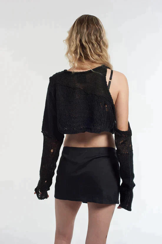 EXCLUSIVE - SUPER CROPPED SHREDDED KNIT - EXCLUSIVE Knitwear from THE RAGGED PRIEST - Just $62.00! SHOP NOW AT IAMINHATELOVE BOTH IN STORE FOR CYPRUS AND ONLINE WORLDWIDE