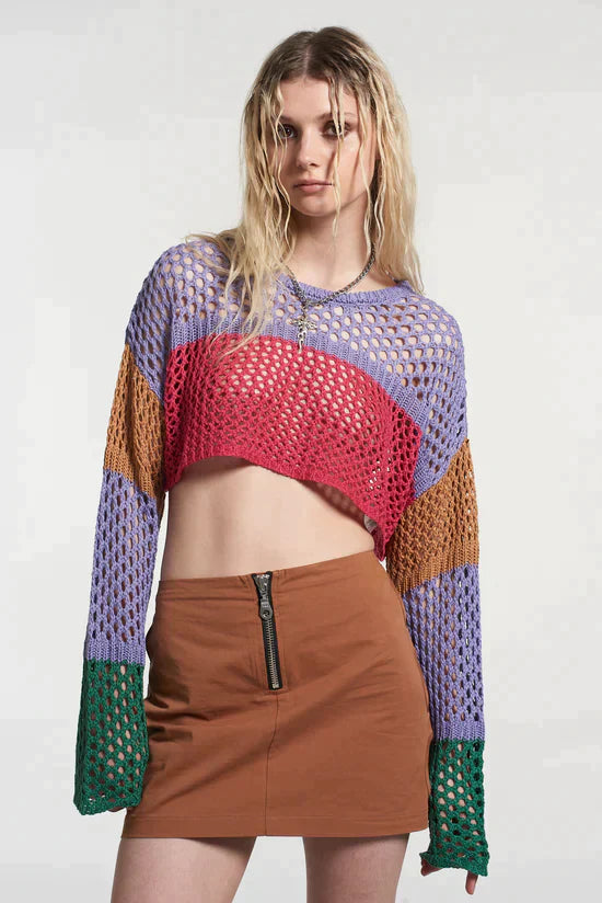 CELL CROPPED KNITTED - FISHNET TOP  - VIA THE RAGGED PRIEST | Only €64 | NOW AVAILABLE TO SHOP at IAMINHATELOVE