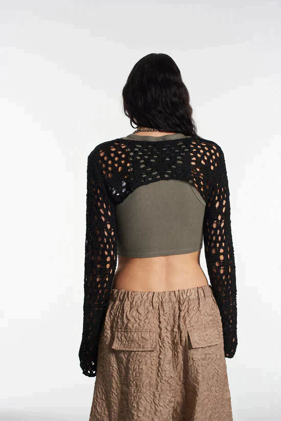 SCORPION CUT OUT KNIT SHRUG WITH CHAIN ATTACHED - EXCLUSIVE Tops from THE RAGGED PRIEST - Just $66.00! SHOP NOW AT IAMINHATELOVE BOTH IN STORE FOR CYPRUS AND ONLINE WORLDWIDE