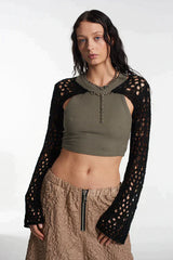 SCORPION CUT OUT KNIT SHRUG WITH CHAIN ATTACHED - EXCLUSIVE Tops from THE RAGGED PRIEST - Just $66.00! SHOP NOW AT IAMINHATELOVE BOTH IN STORE FOR CYPRUS AND ONLINE WORLDWIDE