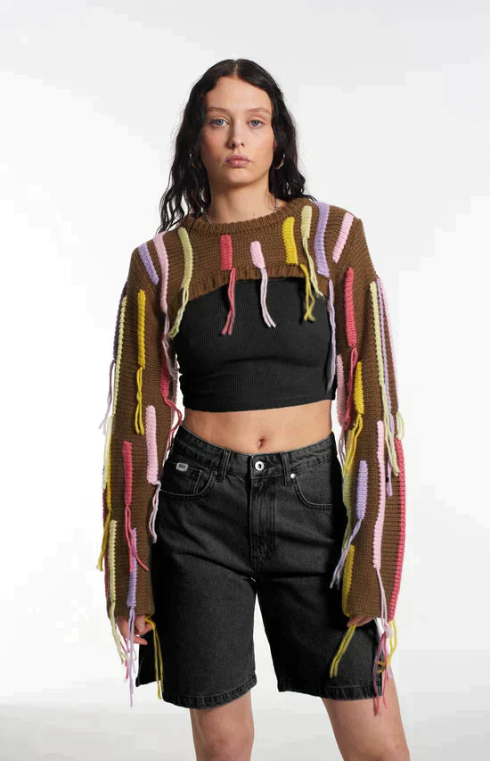 PAINTER ULTRA CROPPED KNIT SHRUG - EXCLUSIVE Knitwear from THE RAGGED PRIEST - Just €49! SHOP NOW AT IAMINHATELOVE BOTH IN STORE FOR CYPRUS AND ONLINE WORLDWIDE @ IAMINHATELOVE.COM