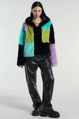BRAT PATCHWORK FAUX FUR HOODED COAT - EXCLUSIVE Coats & Jackets from THE RAGGED PRIEST - Just $127.00! SHOP NOW AT IAMINHATELOVE BOTH IN STORE FOR CYPRUS AND ONLINE WORLDWIDE