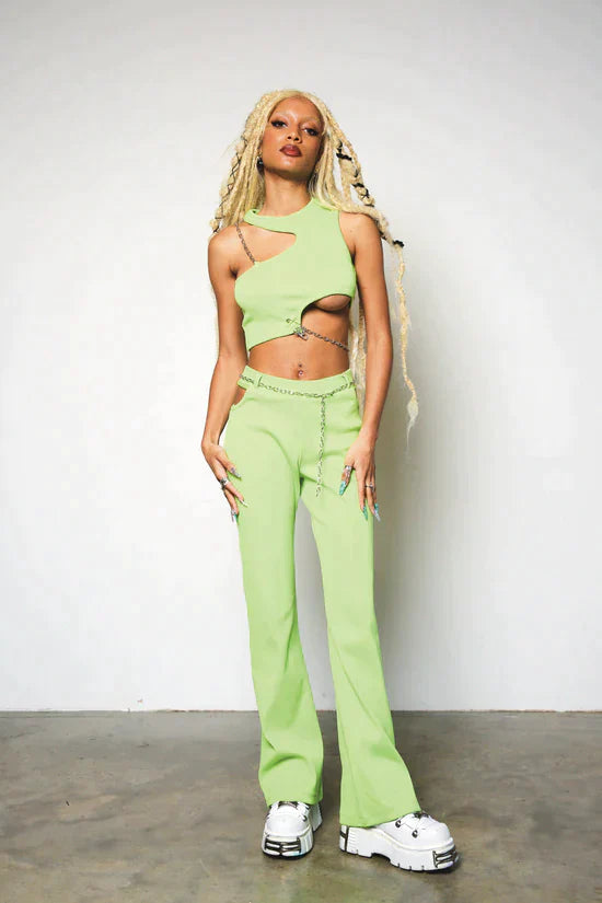 CONFUSION PANT - LIME GREEN  - VIA THE RAGGED PRIEST | Only €43 | NOW AVAILABLE TO SHOP at IAMINHATELOVE