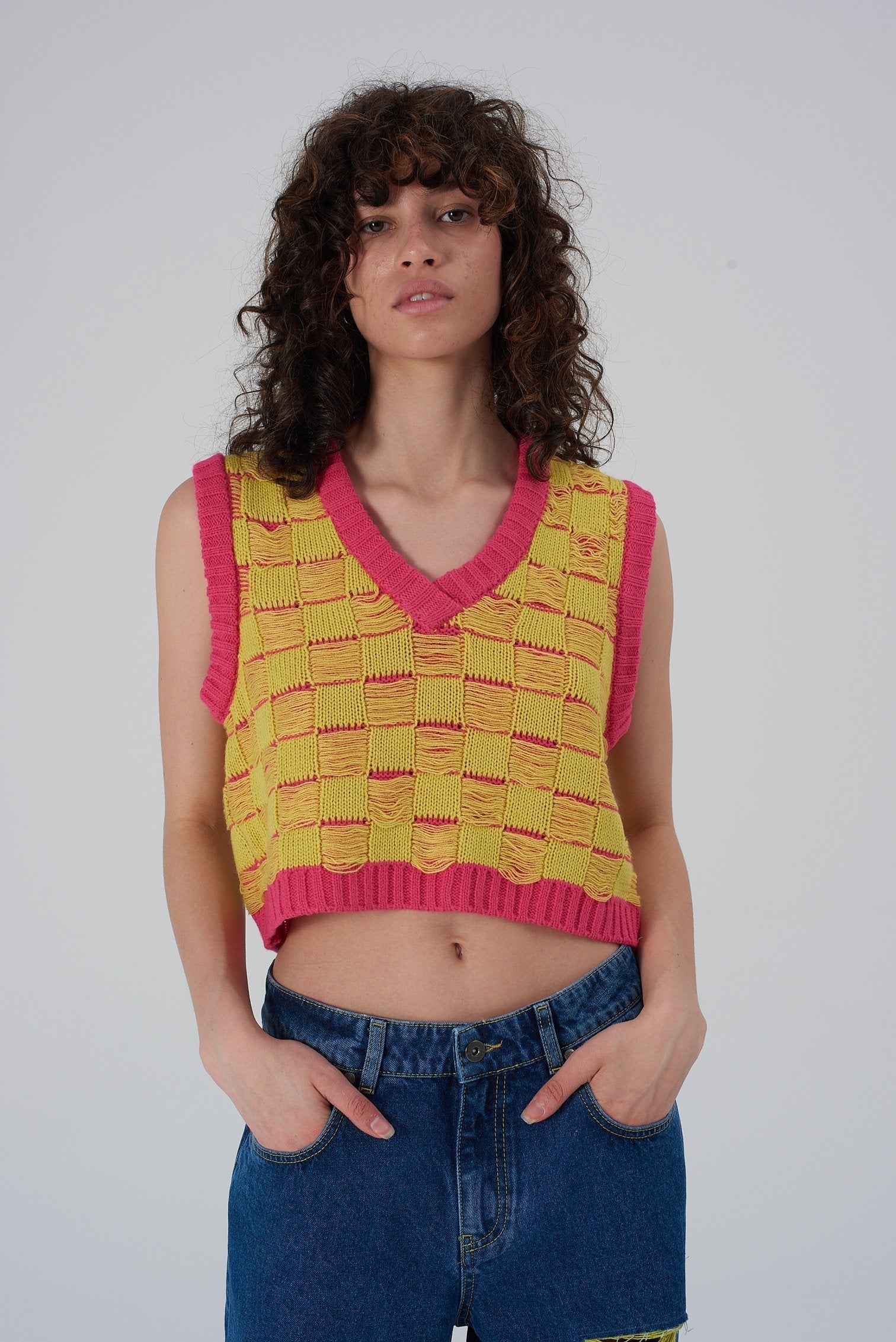BLEACHER VEST - EXCLUSIVE Knitwear from THE RAGGED PRIEST - Just €39! SHOP NOW AT IAMINHATELOVE BOTH IN STORE FOR CYPRUS AND ONLINE WORLDWIDE @ IAMINHATELOVE.COM