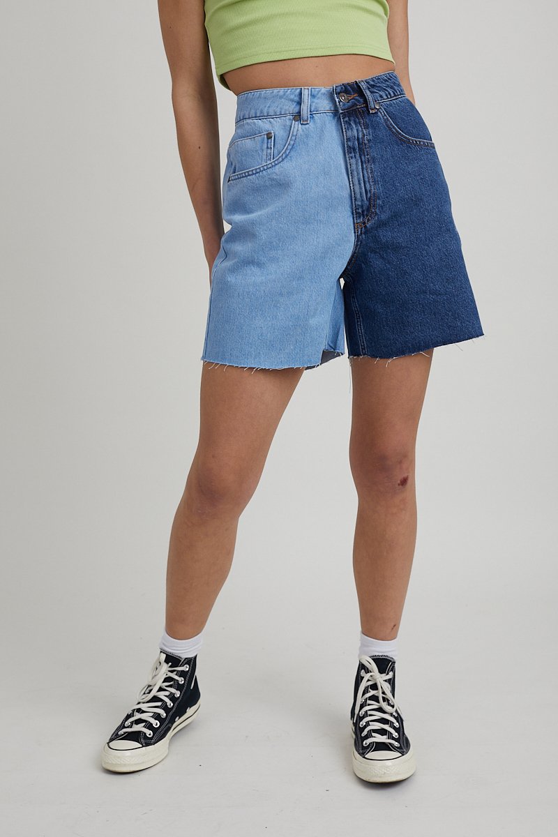 HALF & HALF SHORTS - DENIM BLUE - EXCLUSIVE Denim from THE RAGGED PRIEST - Just €48.95! SHOP NOW AT IAMINHATELOVE BOTH IN STORE FOR CYPRUS AND ONLINE WORLDWIDE @ IAMINHATELOVE.COM