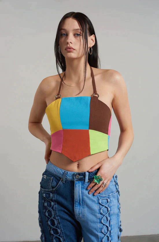 RODEO PANELLED HALTER TOP - EXCLUSIVE Tops from THE RAGGED PRIEST - Just $29.00! SHOP NOW AT IAMINHATELOVE BOTH IN STORE FOR CYPRUS AND ONLINE WORLDWIDE