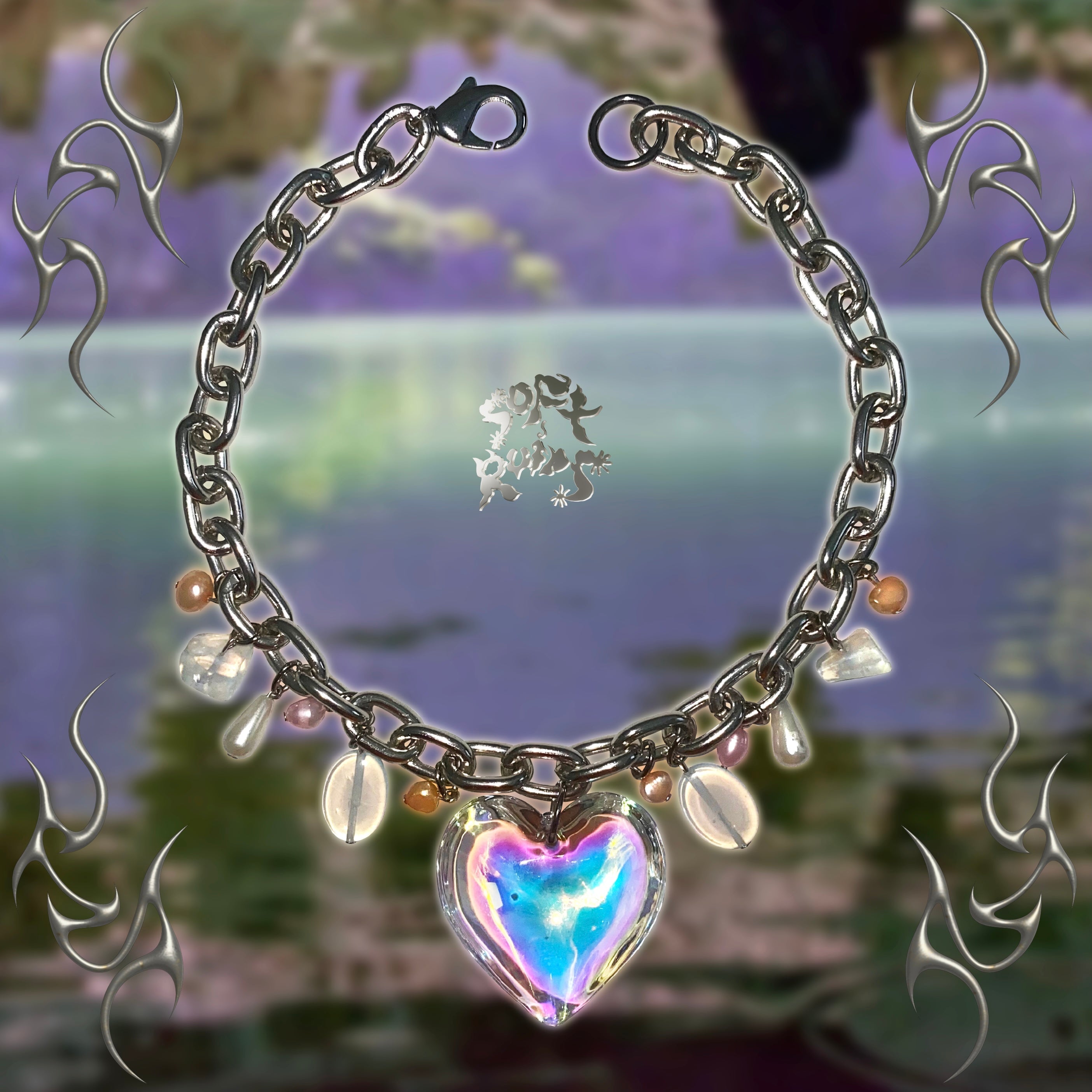 THE ELECTRIC HEART CHAIN NECKLACE - EXCLUSIVE Jewelry from SOFT RUINS - Just $65.00! SHOP NOW AT IAMINHATELOVE BOTH IN STORE FOR CYPRUS AND ONLINE WORLDWIDE
