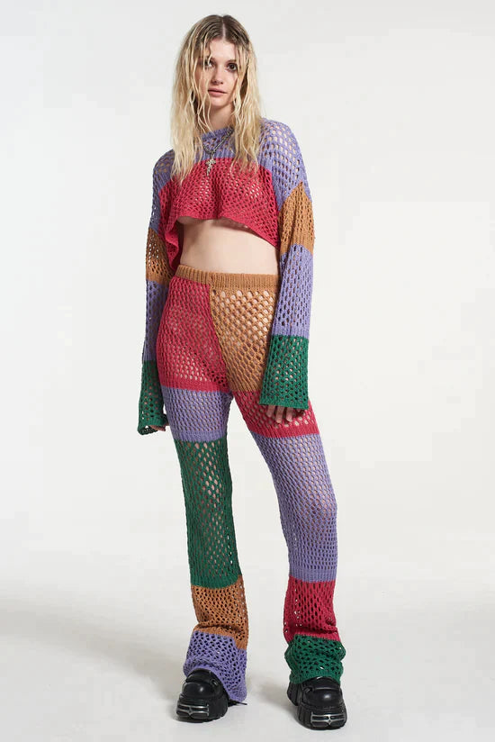 ATOM FISHNET KNIT PANT - EXCLUSIVE Knitwear from THE RAGGED PRIEST - Just $49.00! SHOP NOW AT IAMINHATELOVE BOTH IN STORE FOR CYPRUS AND ONLINE WORLDWIDE