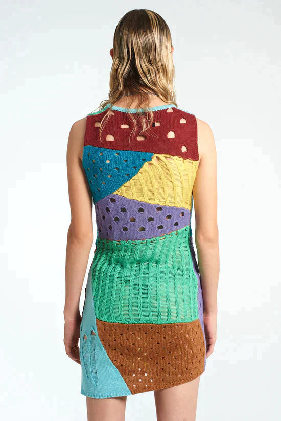 SCAVENGER PATCHWORK KNIT MINI DRESS  - VIA THE RAGGED PRIEST | Only €46.80 | NOW AVAILABLE TO SHOP at IAMINHATELOVE