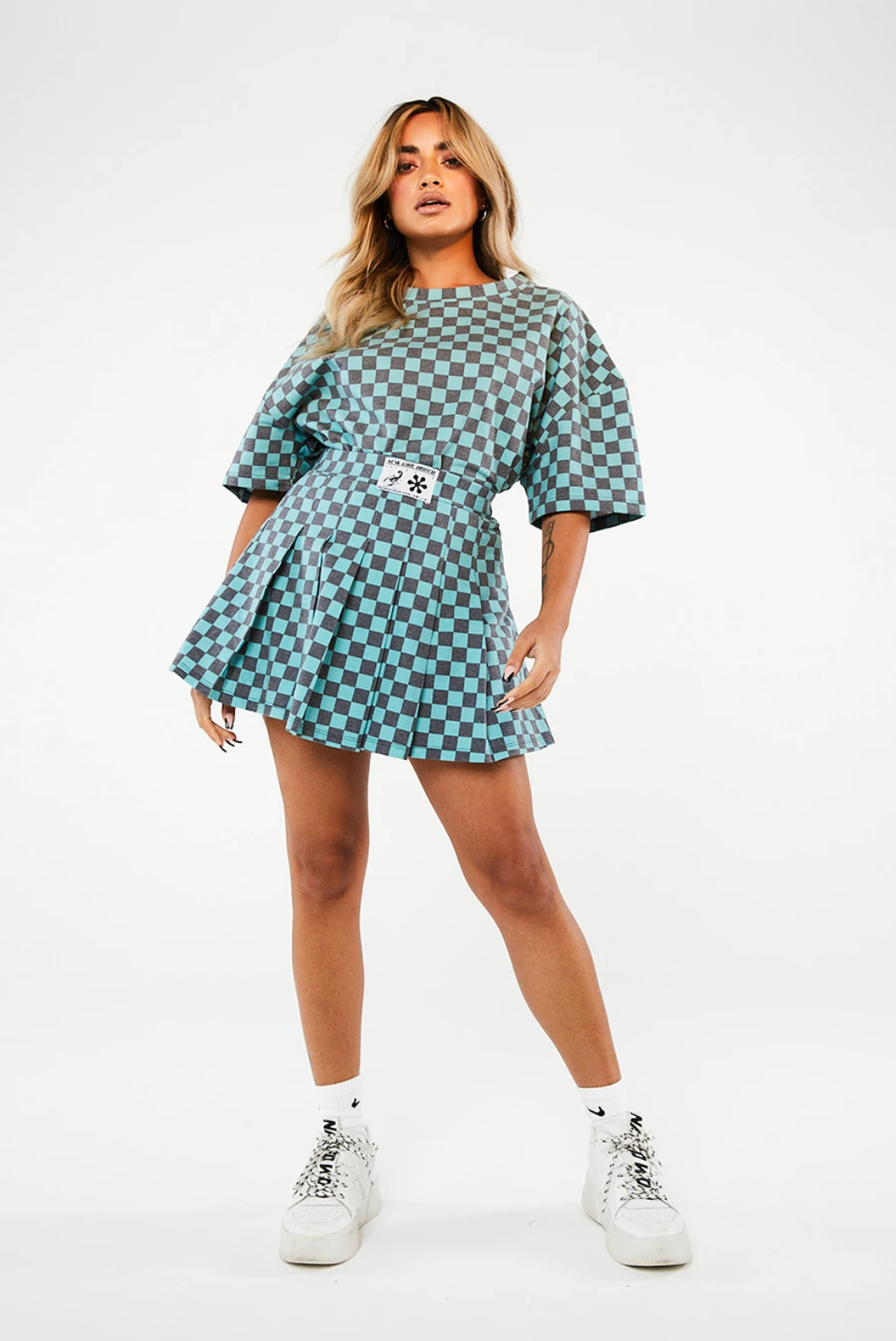 CHECKERBOARD TENNIS SKIRT - TEAL - EXCLUSIVE Skirts from NGO - Just €21! SHOP NOW AT IAMINHATELOVE BOTH IN STORE FOR CYPRUS AND ONLINE WORLDWIDE @ IAMINHATELOVE.COM