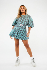 CHECKERBOARD TENNIS SKIRT - TEAL - EXCLUSIVE Skirts from NGO - Just $21.00! SHOP NOW AT IAMINHATELOVE BOTH IN STORE FOR CYPRUS AND ONLINE WORLDWIDE
