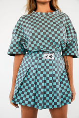 CHECKERBOARD TENNIS SKIRT - TEAL - EXCLUSIVE Skirts from NGO - Just $21.00! SHOP NOW AT IAMINHATELOVE BOTH IN STORE FOR CYPRUS AND ONLINE WORLDWIDE