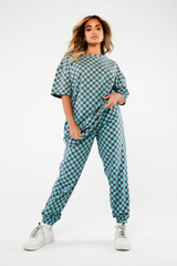 CHECKERBOARD SWEAT - TEAL - EXCLUSIVE Joggers from NGO - Just $33.00! SHOP NOW AT IAMINHATELOVE BOTH IN STORE FOR CYPRUS AND ONLINE WORLDWIDE