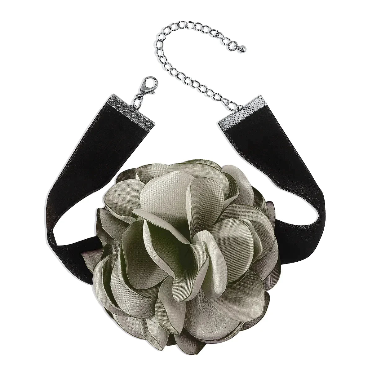THE HARRY INSPIRED CORSAGE FLOWER CHOKER - GREY GREEN  - VIA CURATED BY | Only €10 | NOW AVAILABLE TO SHOP at IAMINHATELOVE