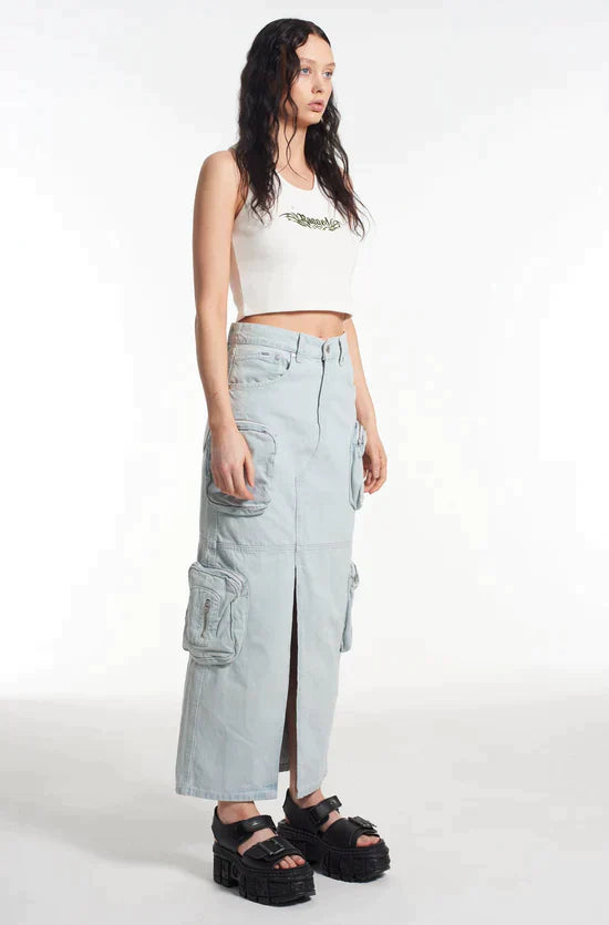 ZIP COMBAT MAXI SKIRT STONEWASH - EXCLUSIVE Skirts from THE RAGGED PRIEST - Just $63.00! SHOP NOW AT IAMINHATELOVE BOTH IN STORE FOR CYPRUS AND ONLINE WORLDWIDE