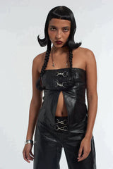 VIXEN PU BODICE TOP - EXCLUSIVE Tops from THE RAGGED PRIEST - Just $51.00! SHOP NOW AT IAMINHATELOVE BOTH IN STORE FOR CYPRUS AND ONLINE WORLDWIDE